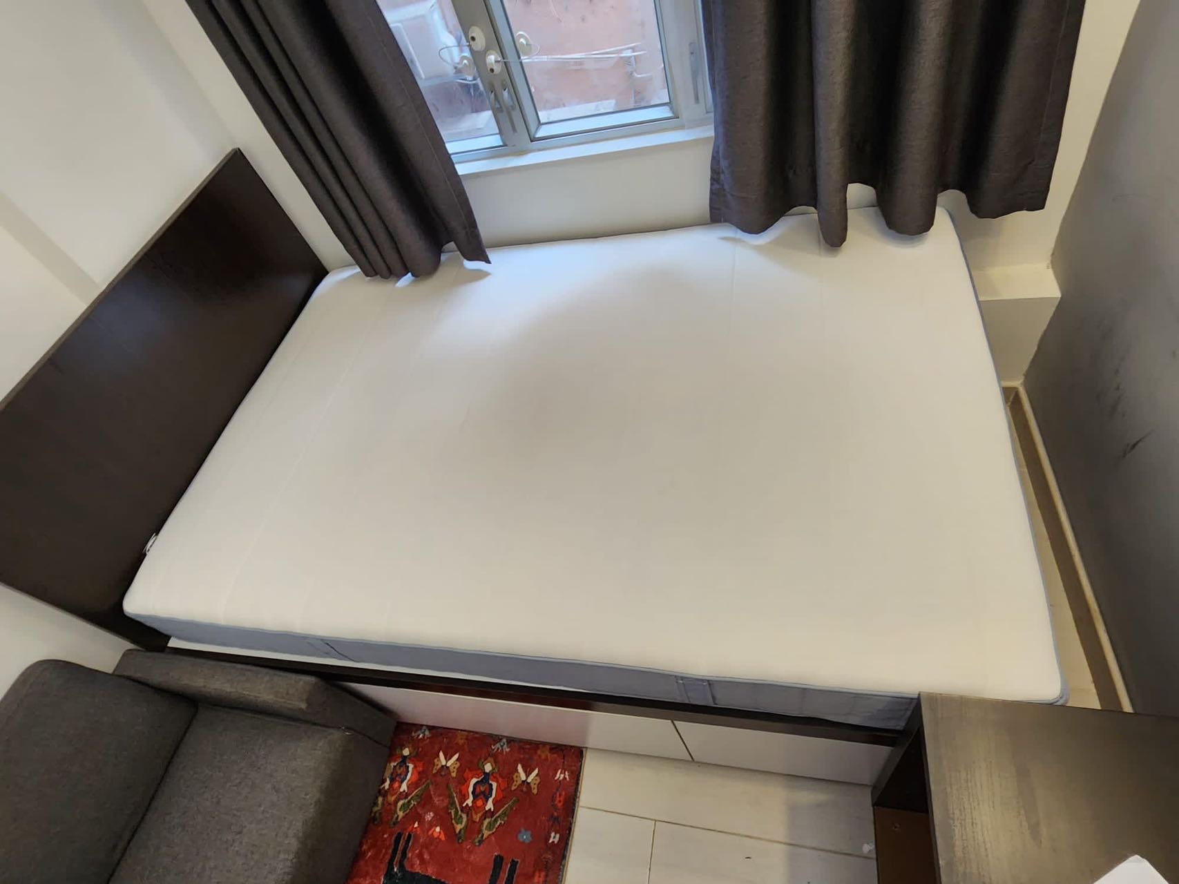 需4/5 早上8:30前取 极新 Ikea VESTEROY标准双人独立袋装弹簧床褥, 特级承托/浅蓝色 （不连床架）