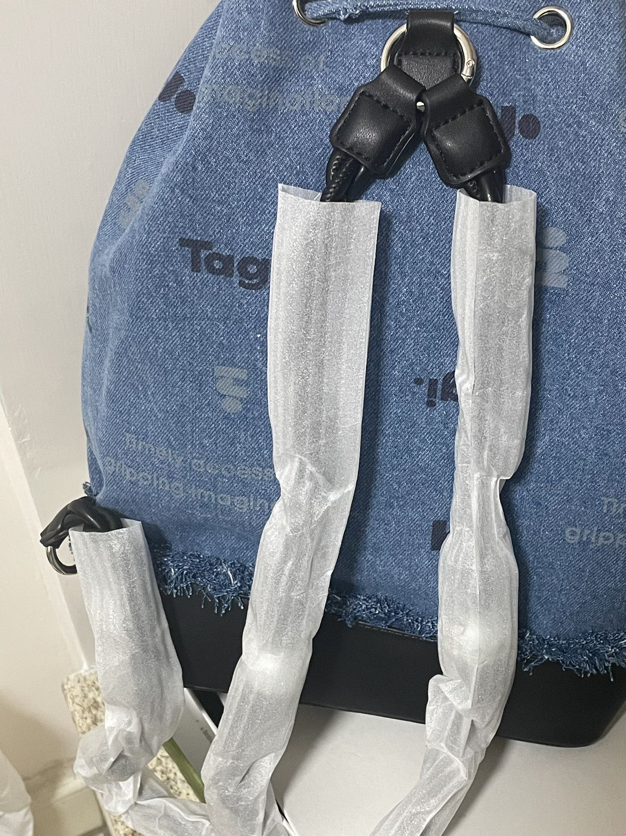 tagi牛仔双肩包