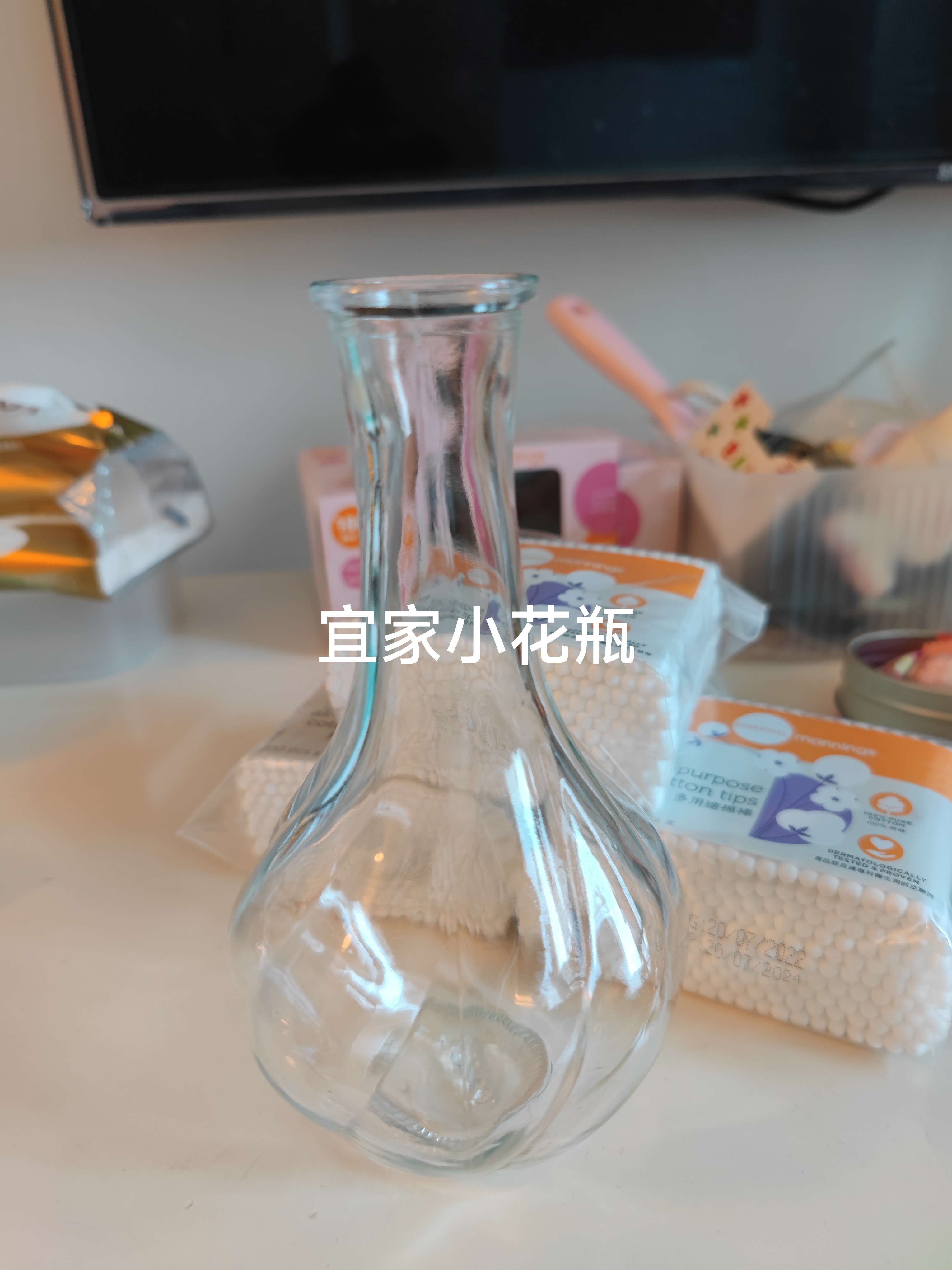 棉签➕暖宝宝贴➕宜家小花瓶