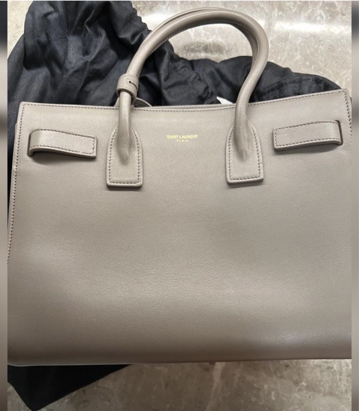YSL 灰色風琴包包