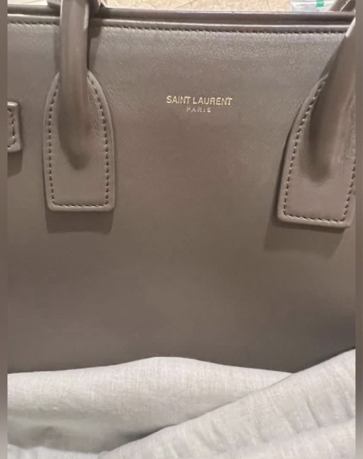 YSL 灰色風琴包包