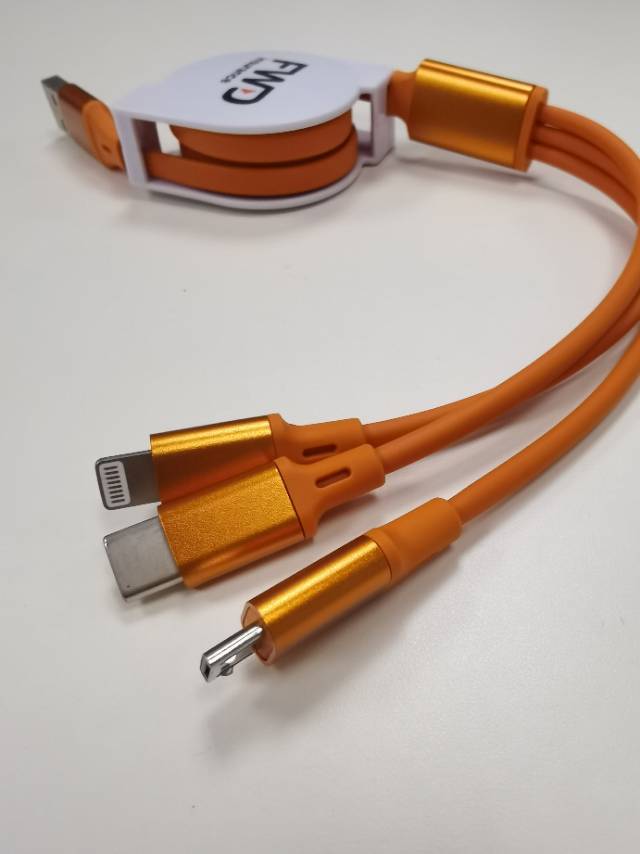 FWD 富卫保险礼物 Lightning + Type C + Micro USB 伸缩充电线 Retractable Charging Cable