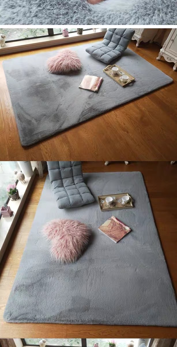 舒适浅灰撸猫感地毯