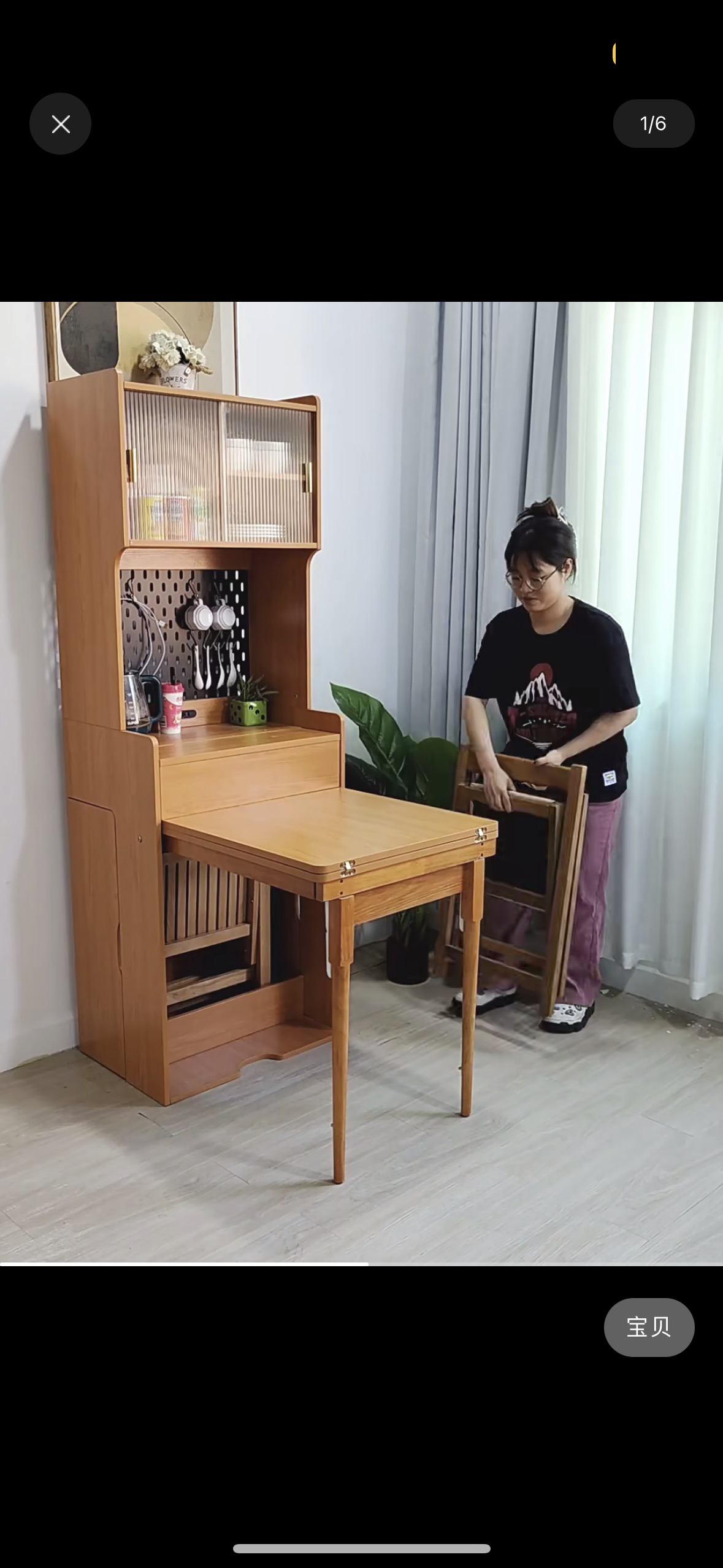 折叠餐桌柜