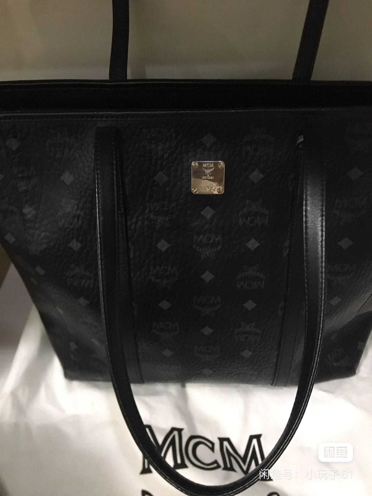 MCM tote 拉链款黑色中号