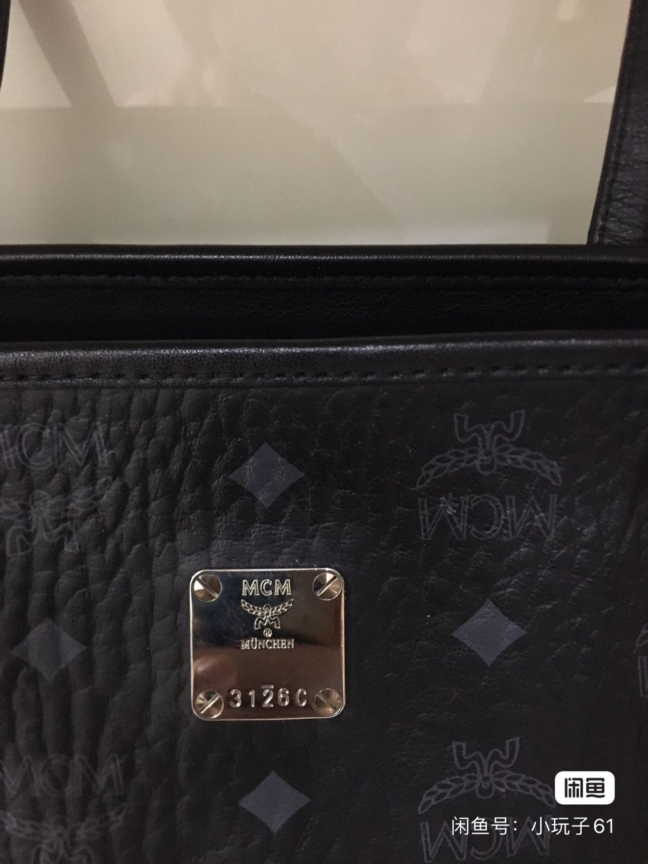 MCM tote 拉链款黑色中号