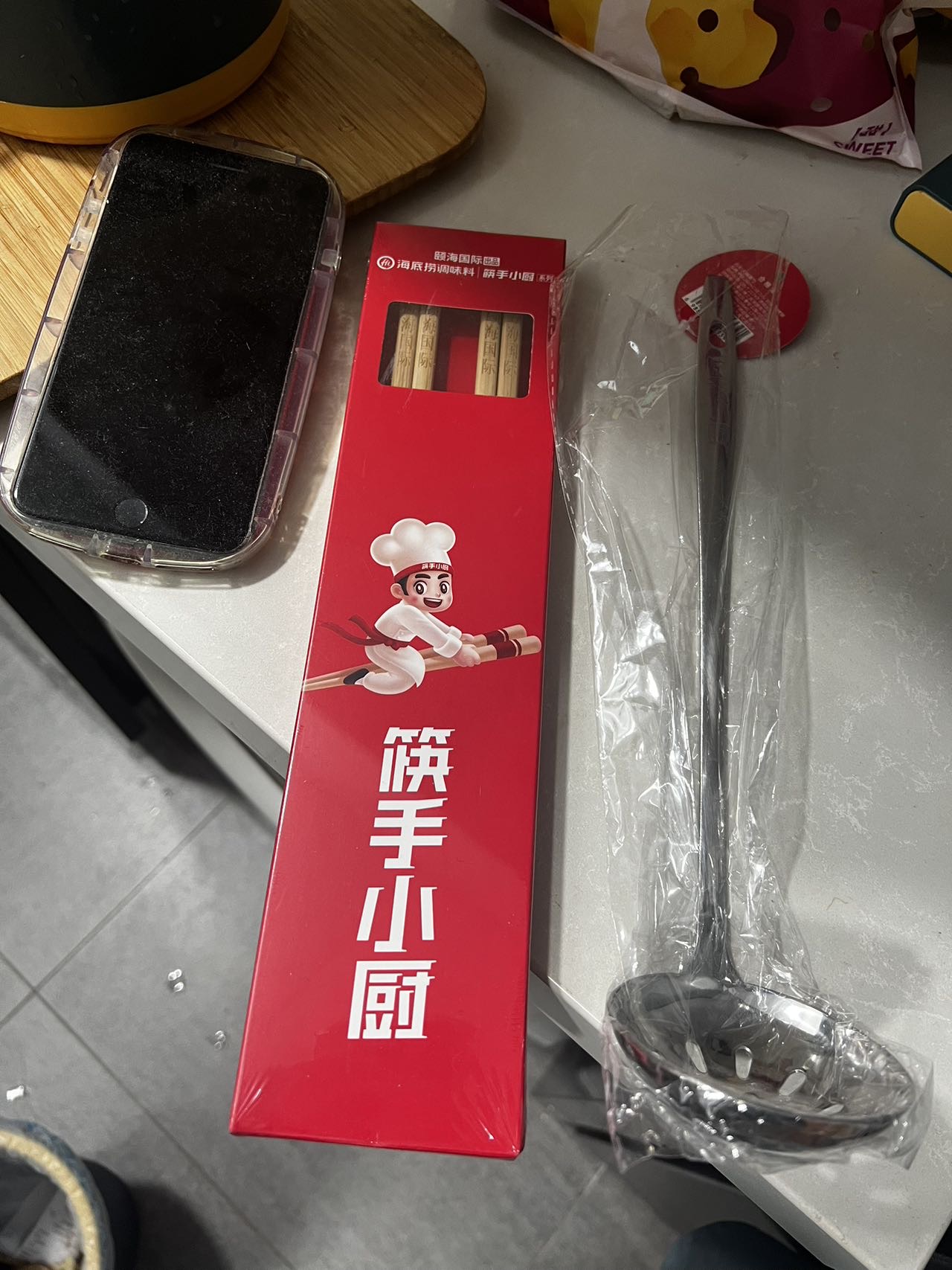 全新海底捞筷子和漏勺