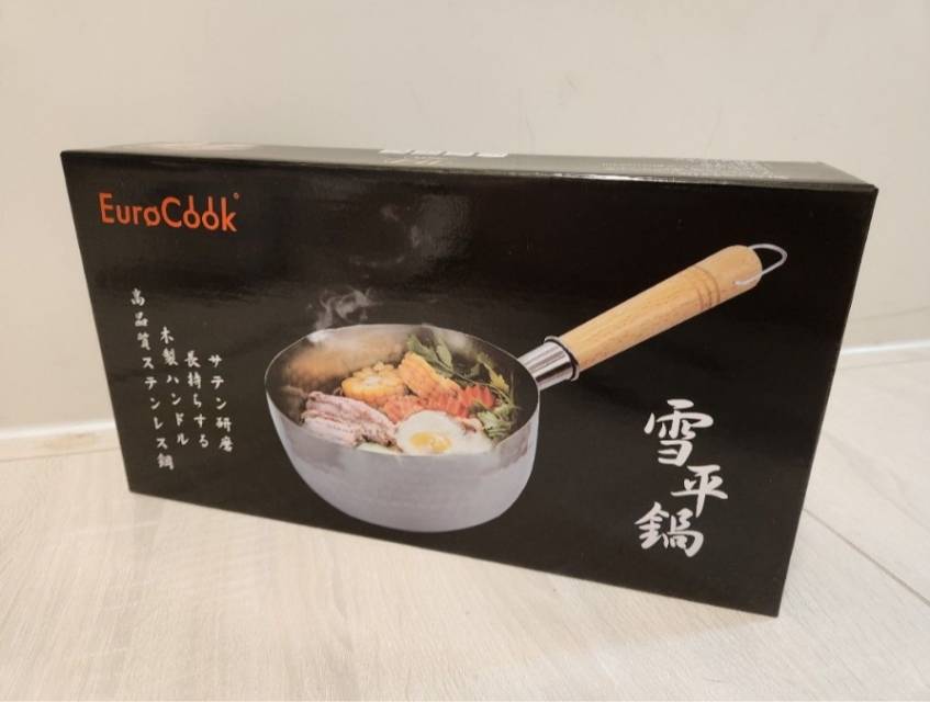 全新/EuroCook 日式不鏽鋼雪平鍋 18cm/不鏽鋼煮食鍋/木製手柄
