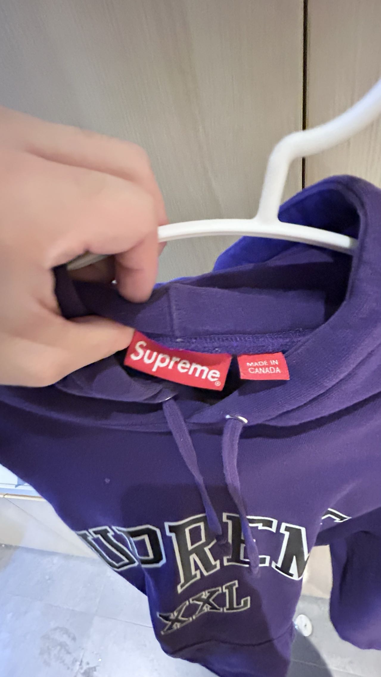 supreme 20ss xxl hooded sweatershirt 假两件叠穿拼接连帽套头卫衣
