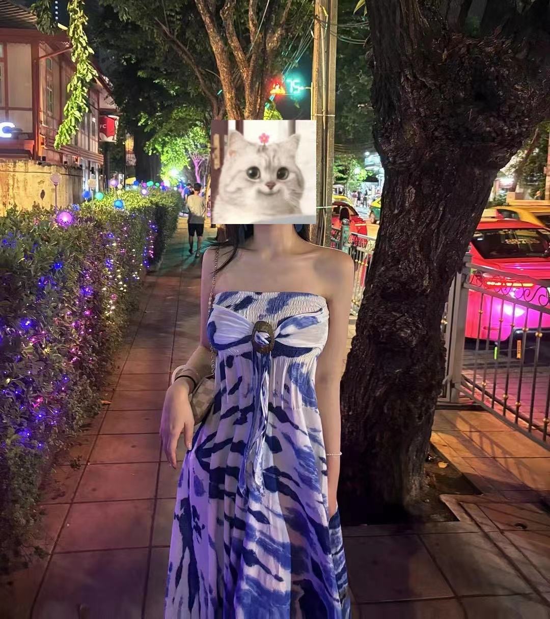 度假风海岛抹胸裙抹胸连衣裙