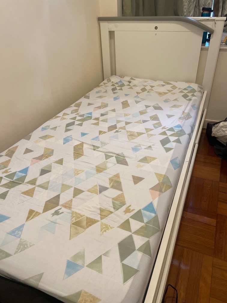 City one, single bed frame and mattress