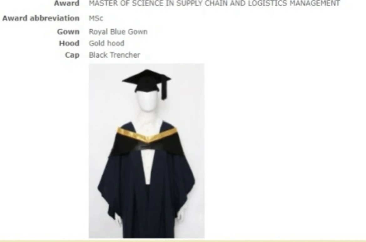 香港理工大学金领毕业袍出租