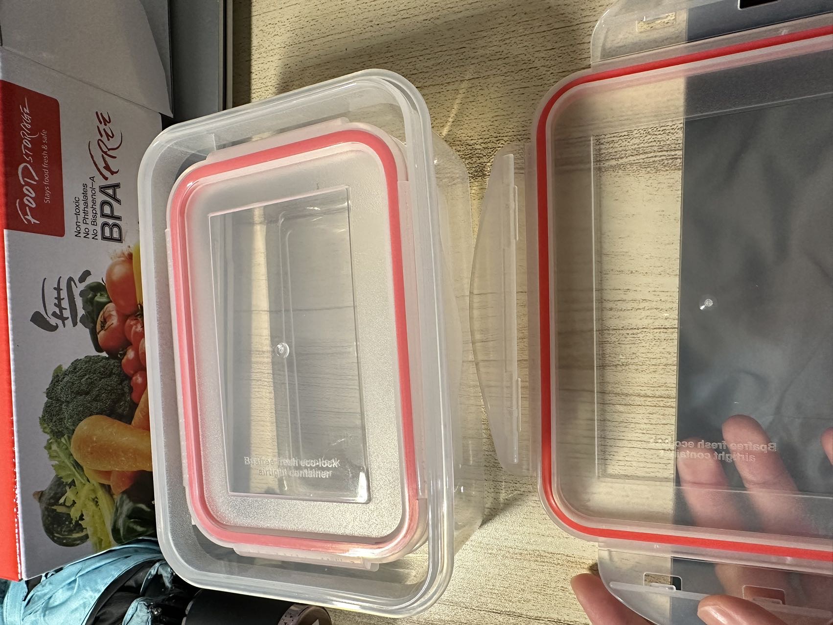 食物保鲜盒bpa free全新2个