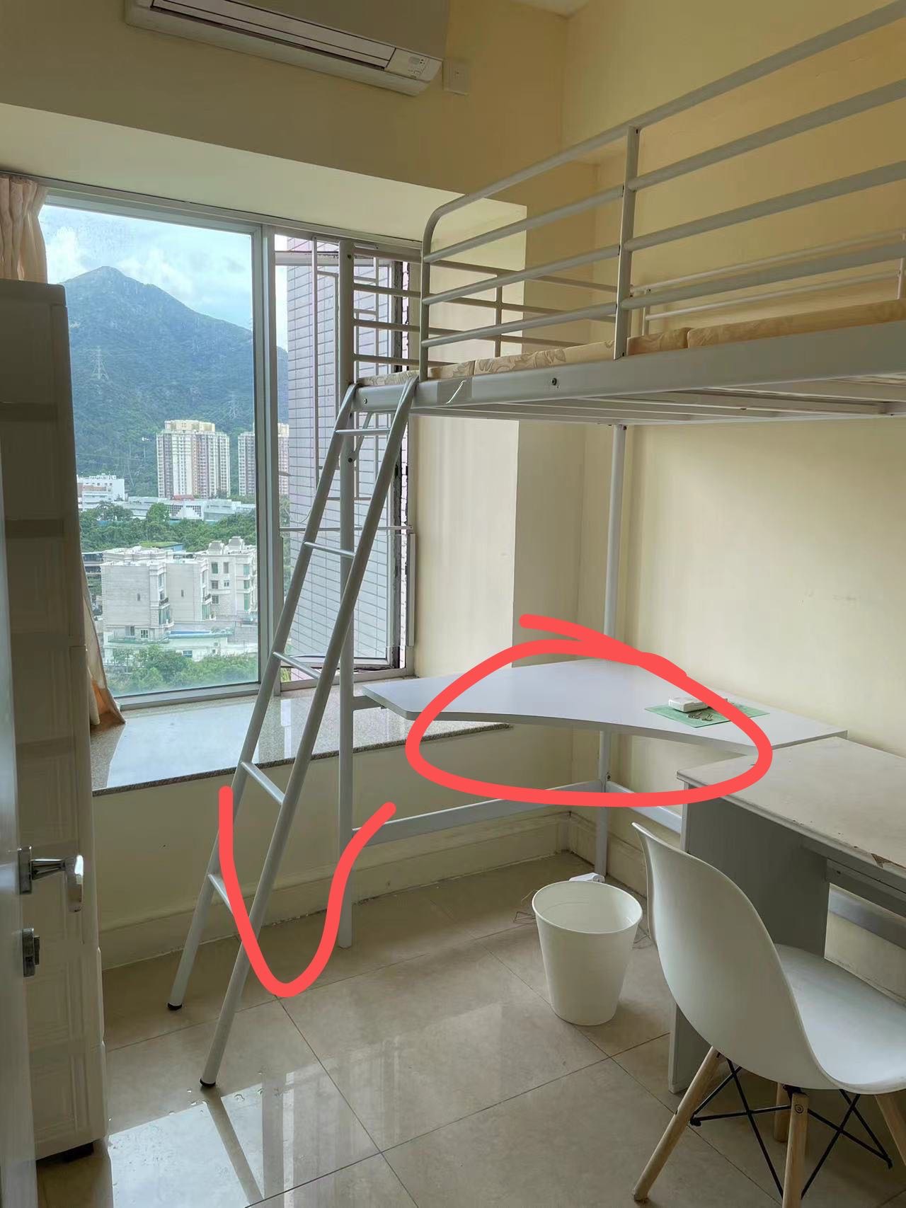 上床下桌（自帶桌子）