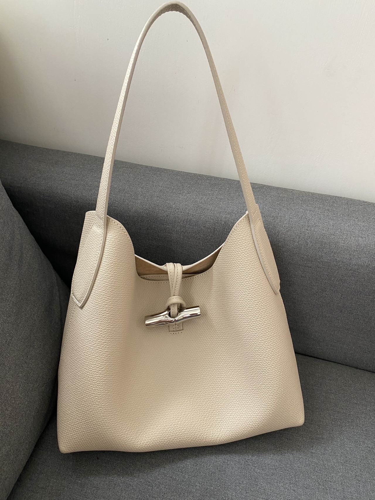 Longchamp hobo牛皮OL單肩手袋