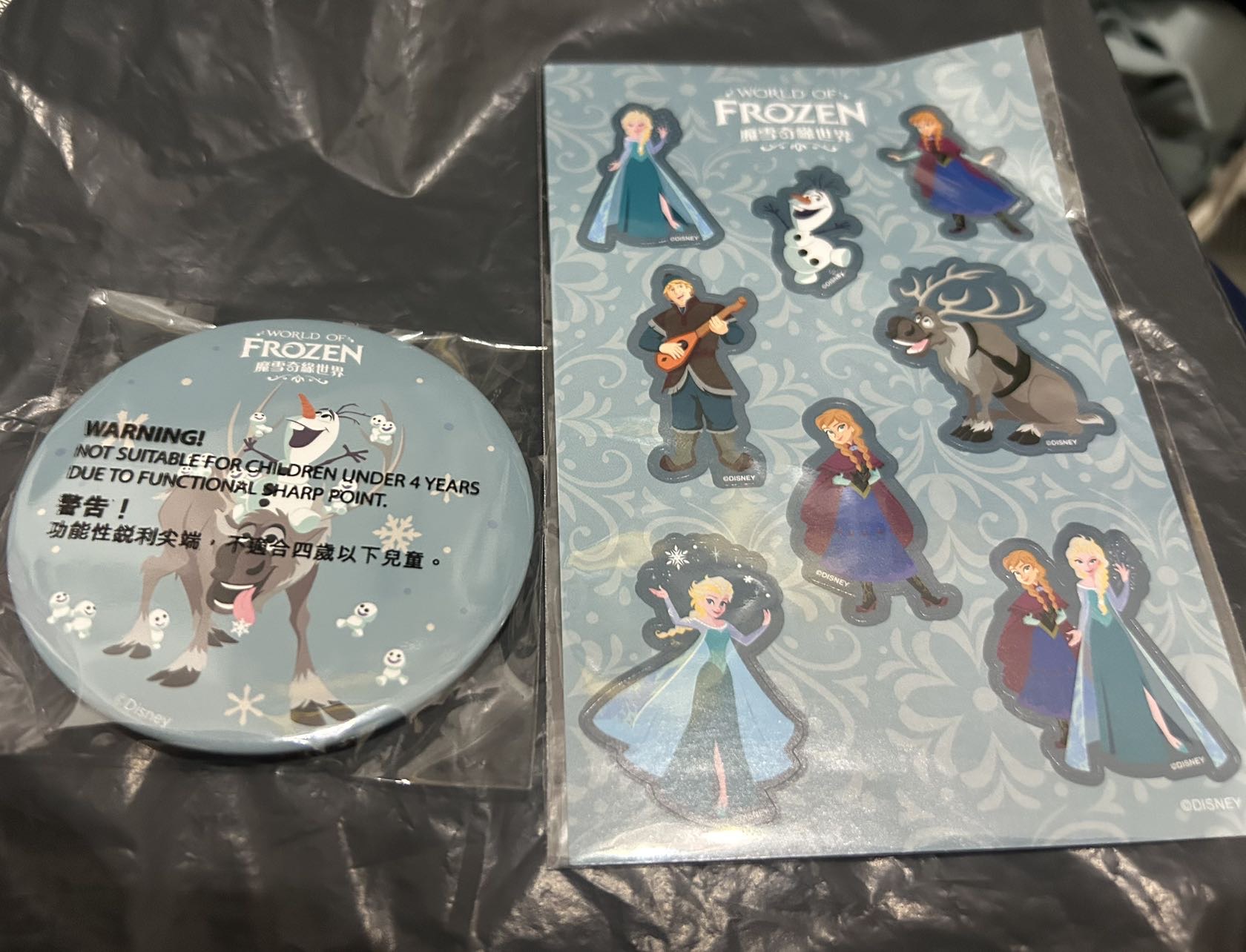 全新迪士尼frozen徽章奖牌和贴纸