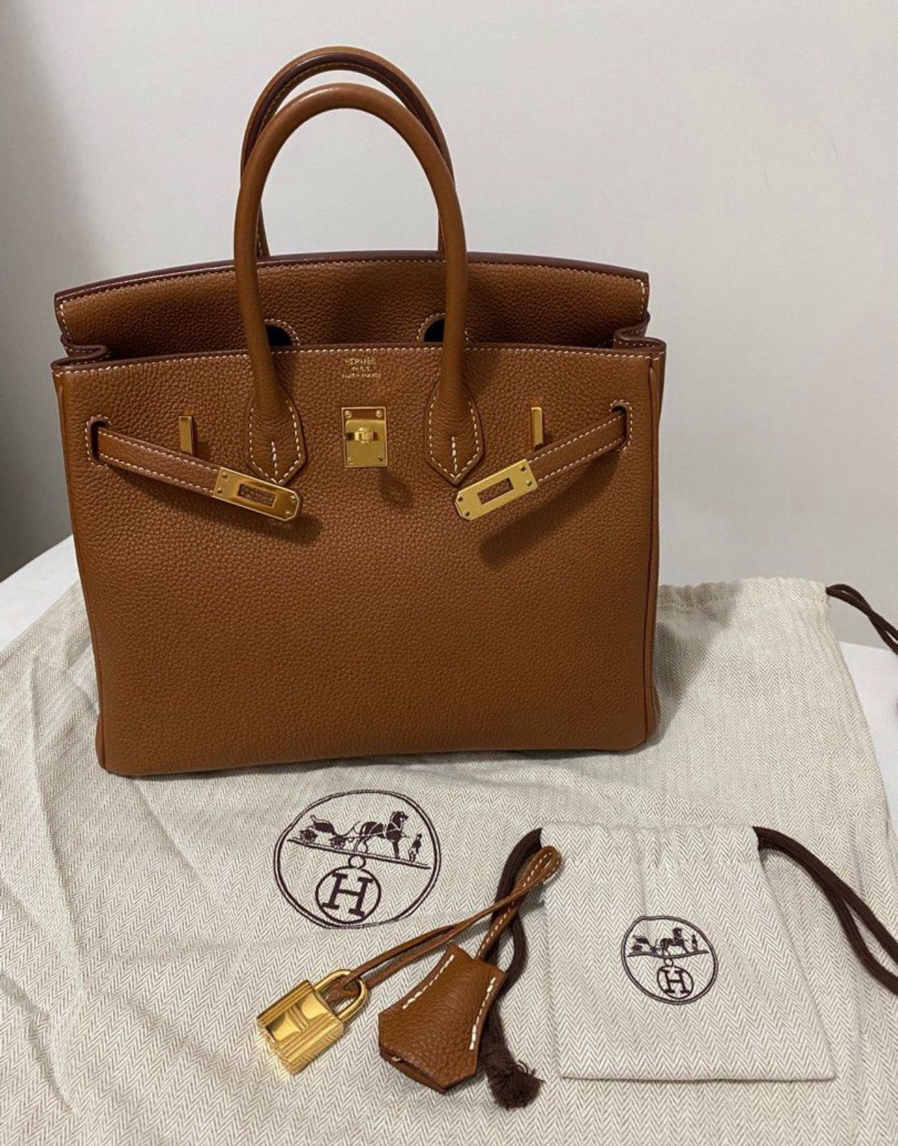 Hermes birkin25金棕