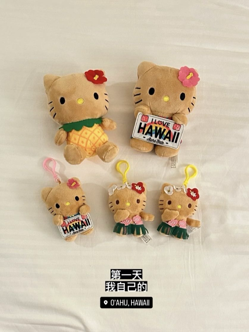 夏威夷黑皮hello kitty公仔挂件
