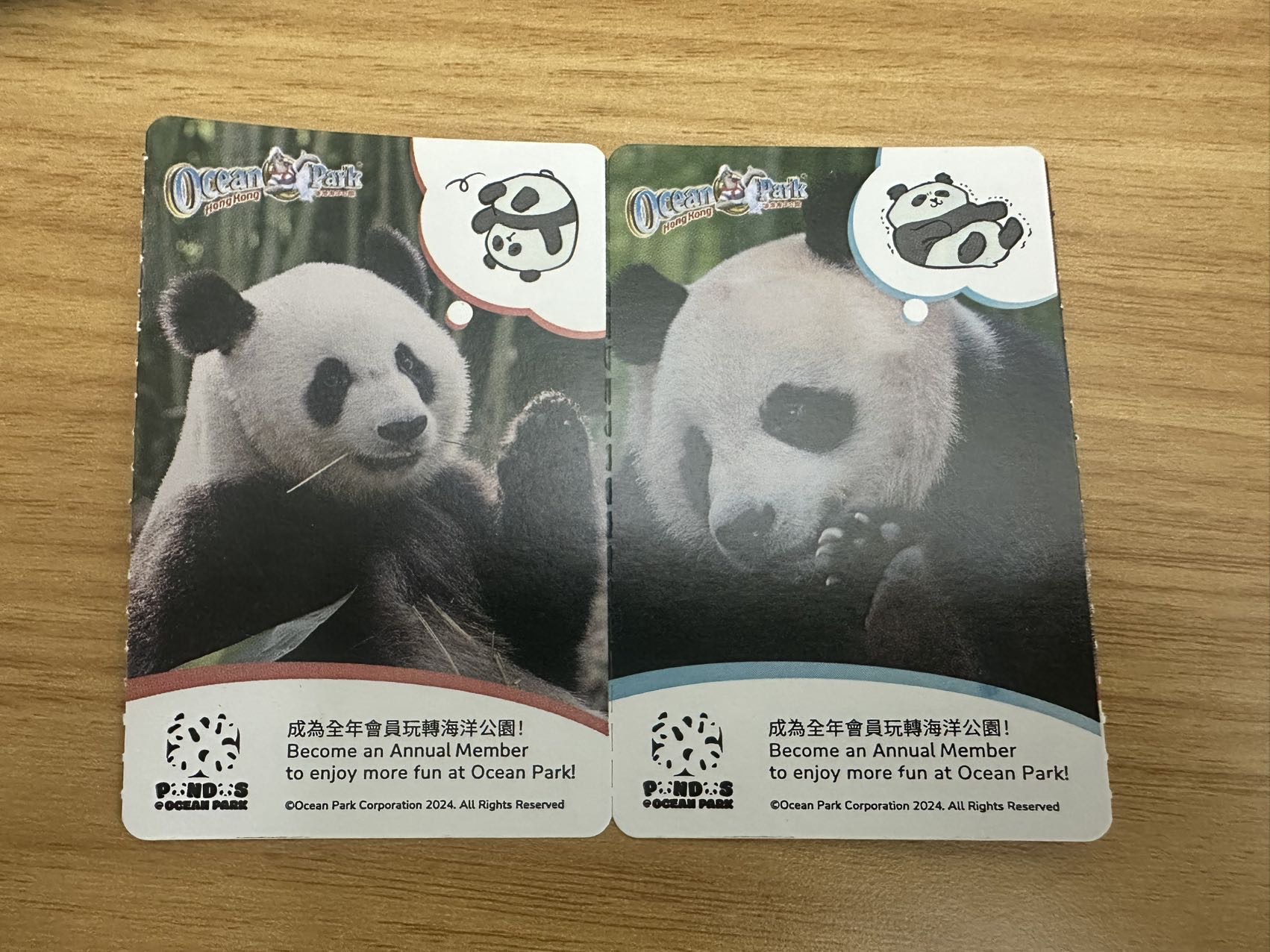 海洋公園門票2張