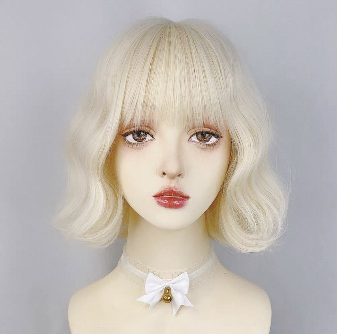 Lolita芭比卷米白色假发女