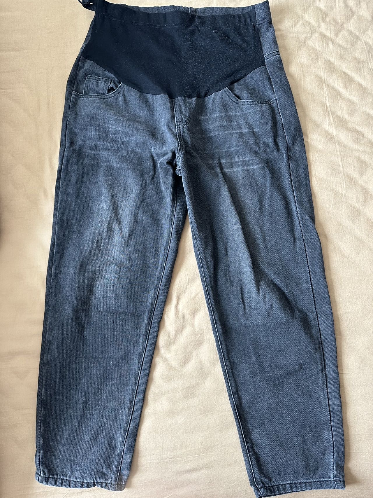 黑色牛仔孕妇裤