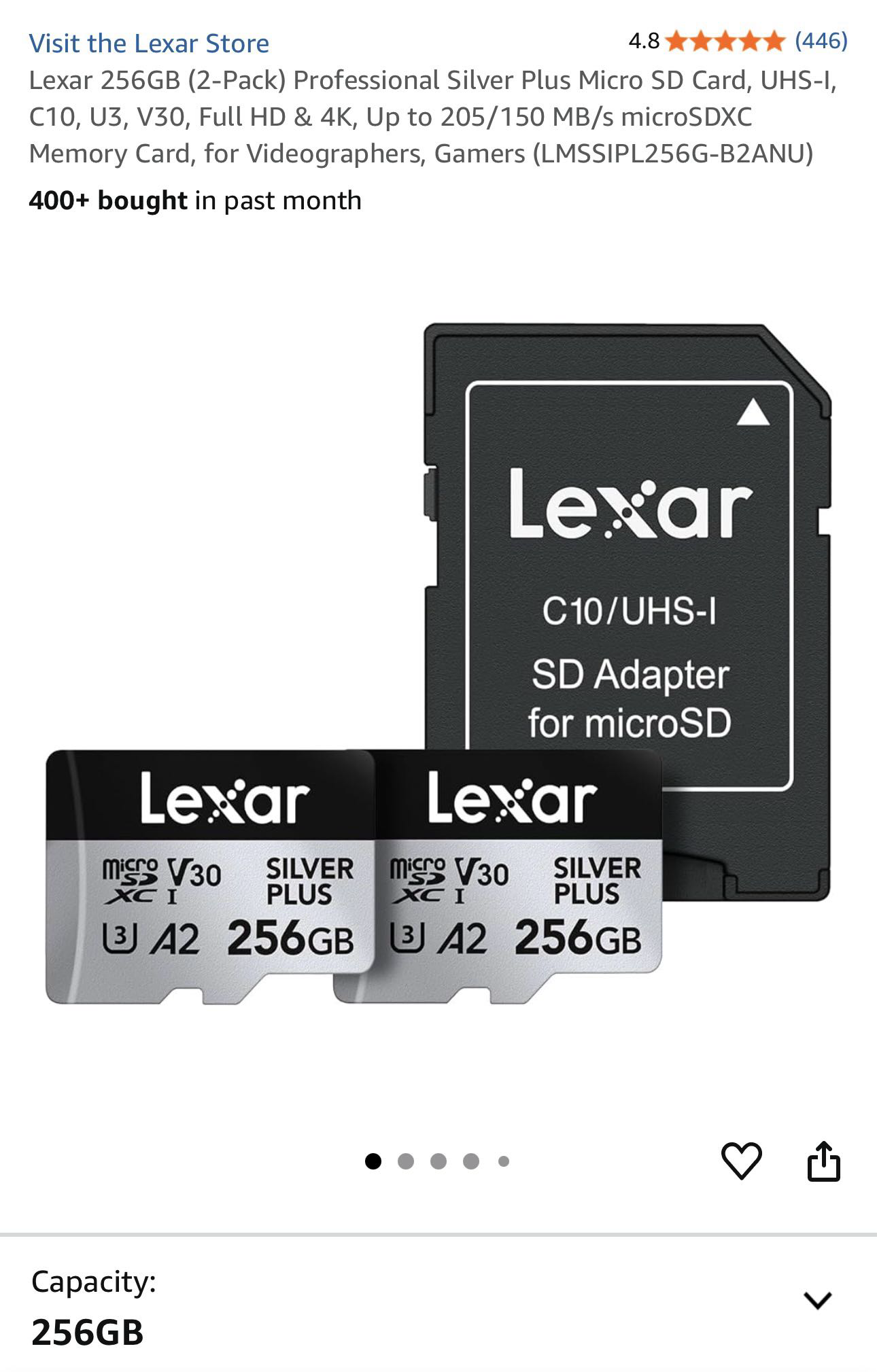 256GB高速内存卡两张