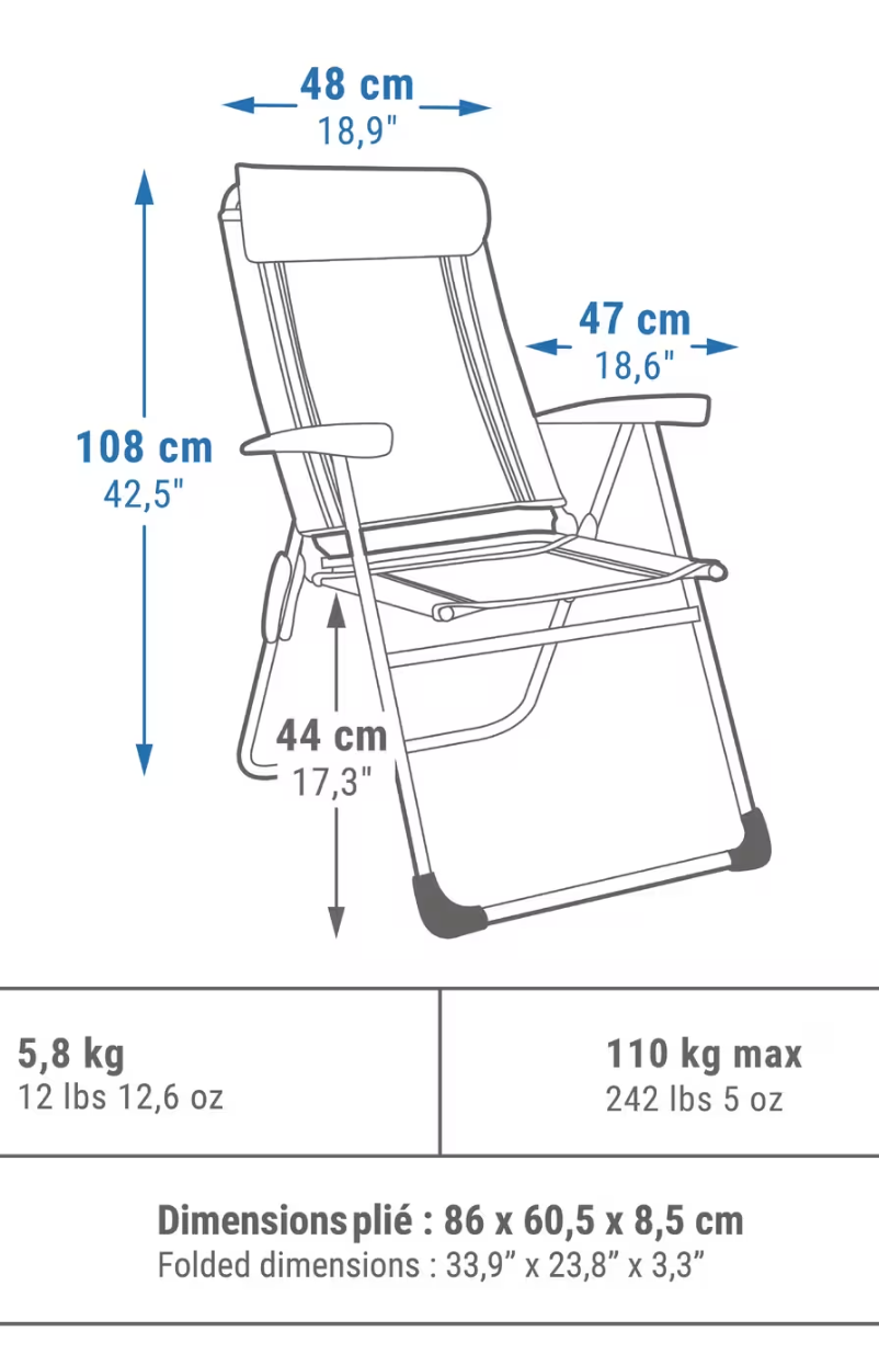 舒適露營折疊扶手躺椅