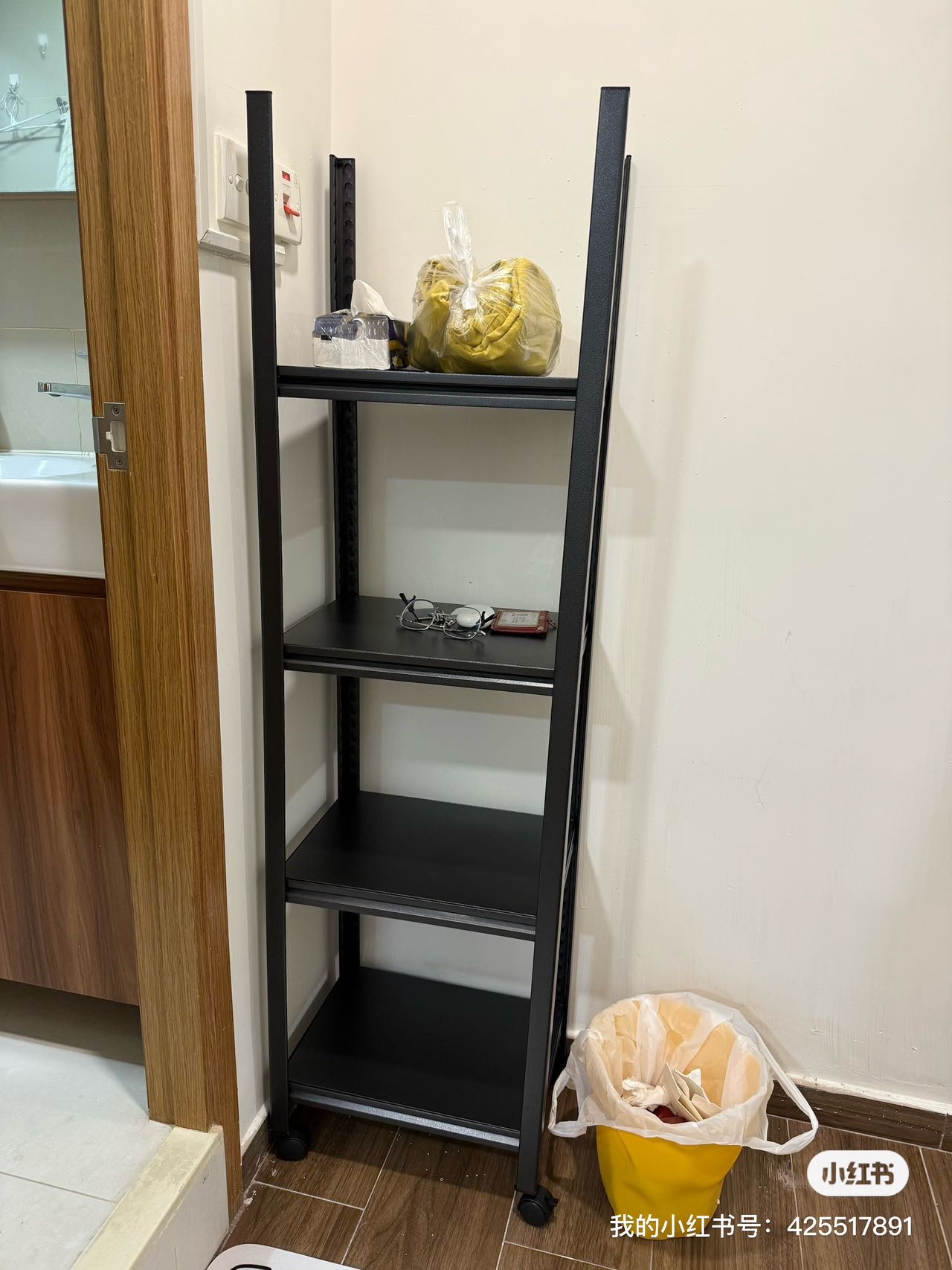 层板可调节带轮铁置物架