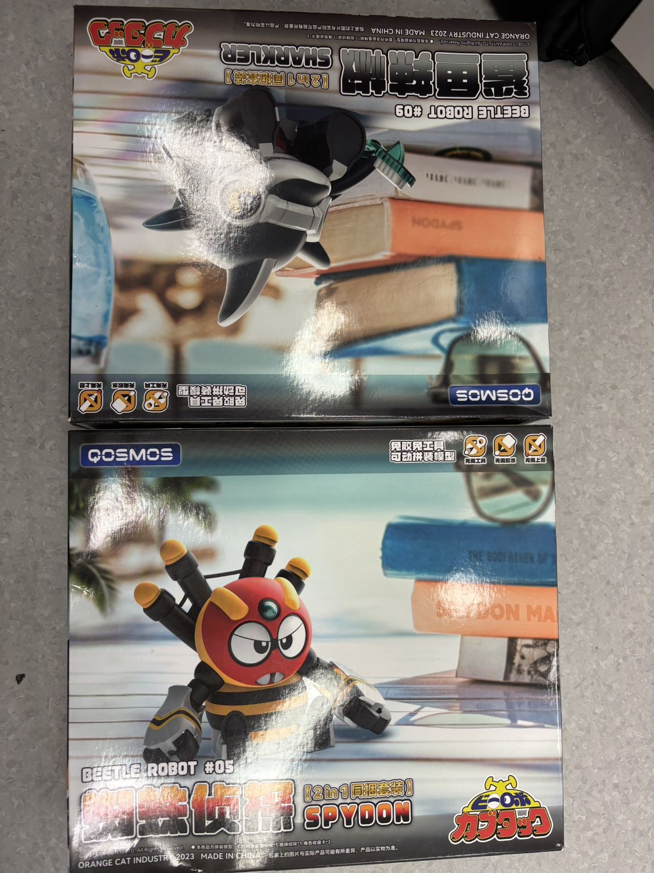 橘猫工业官方 铁甲小宝 第二弹 鲨鱼辣椒 x 蜘蛛侦探拼装模型可动