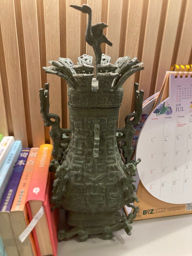 仿古青銅器連鶴方壺