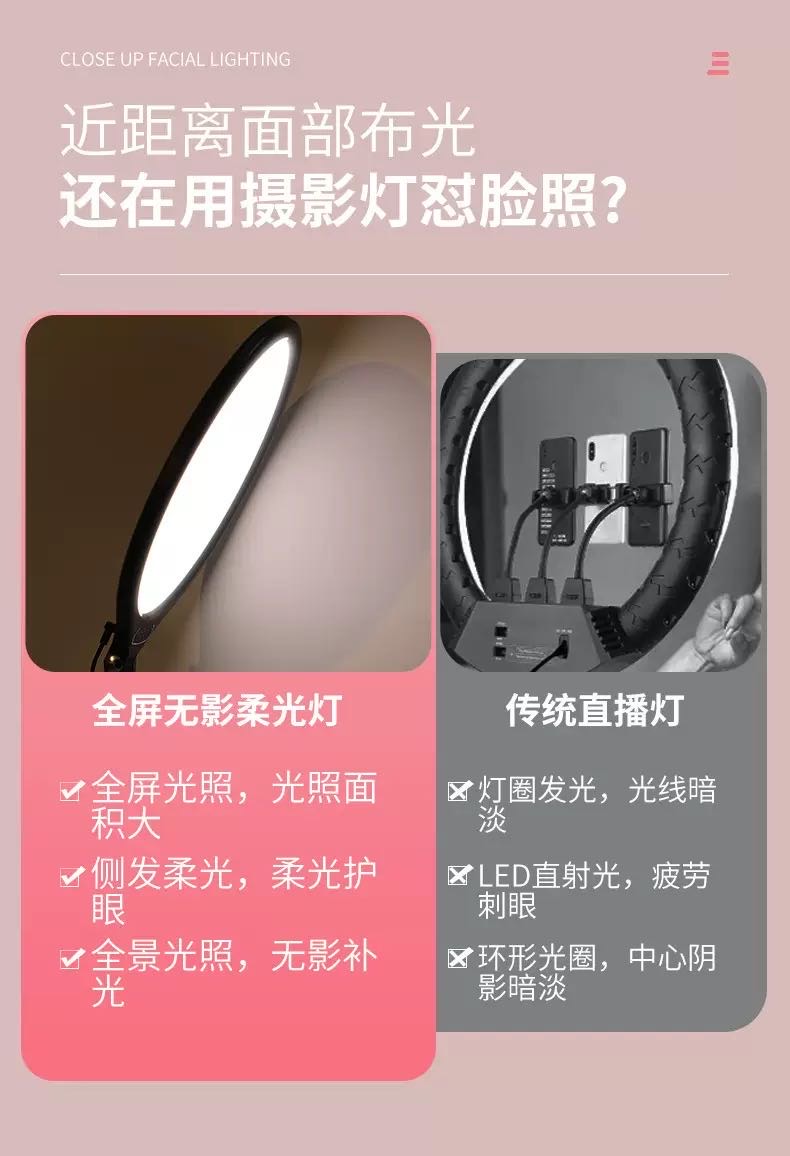 手机桌面直播补光灯LED