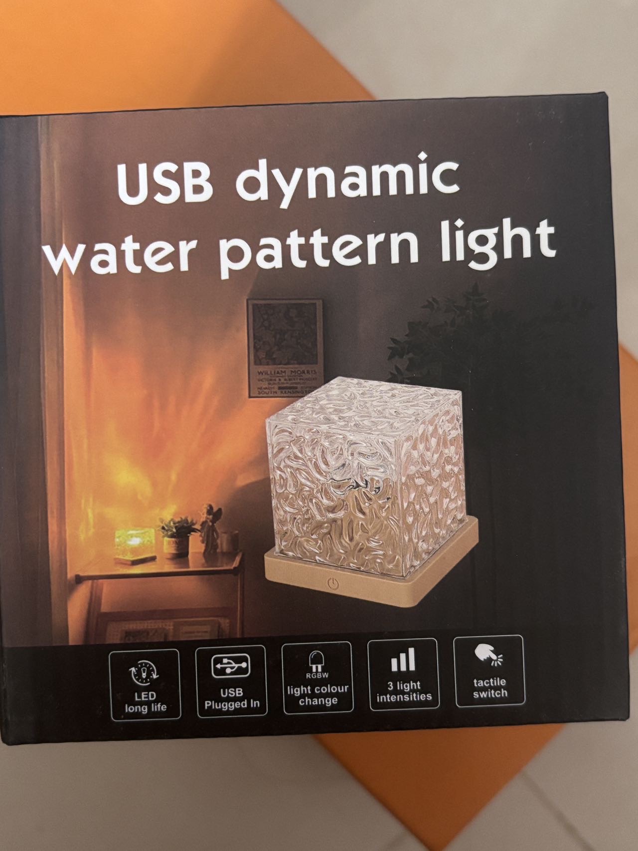 三色小夜灯 水波纹usb口