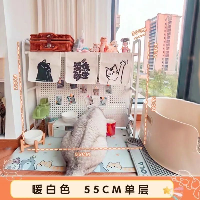 下空式置物架落地多层家用宠物用品收纳架猫砂盆上方钢制储物架子