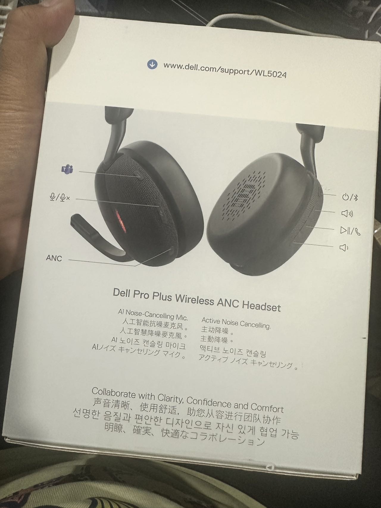 戴尔WL5024无线蓝牙头戴式耳机，全新原封未拆