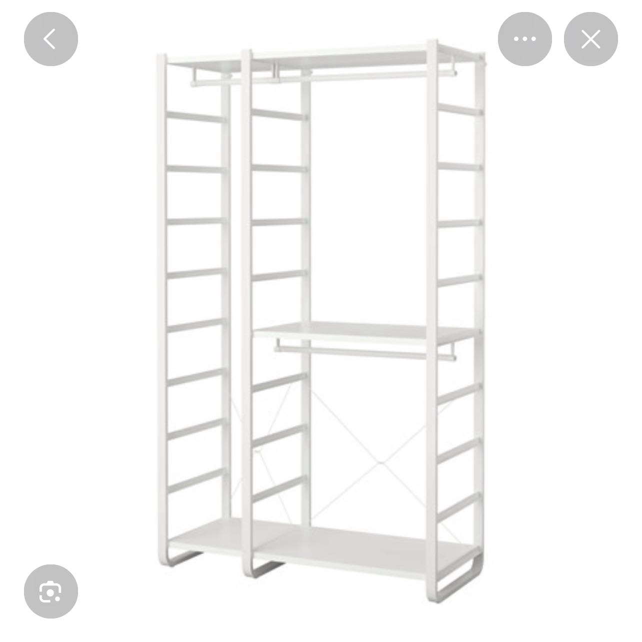 宜家IKEA ELVARLI白色開放式衣櫃