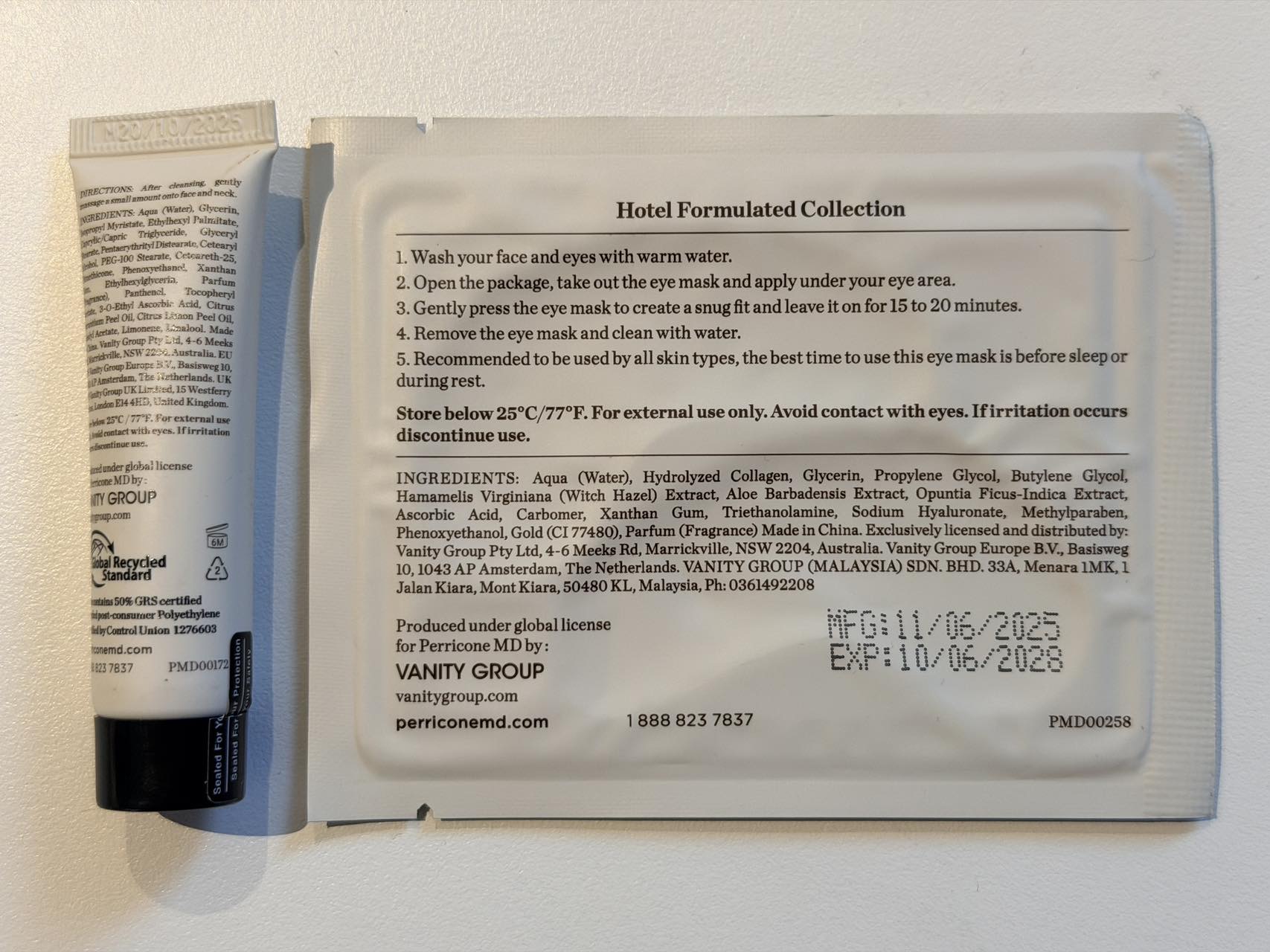 裴礼康Perricone MD 面霜和眼膜