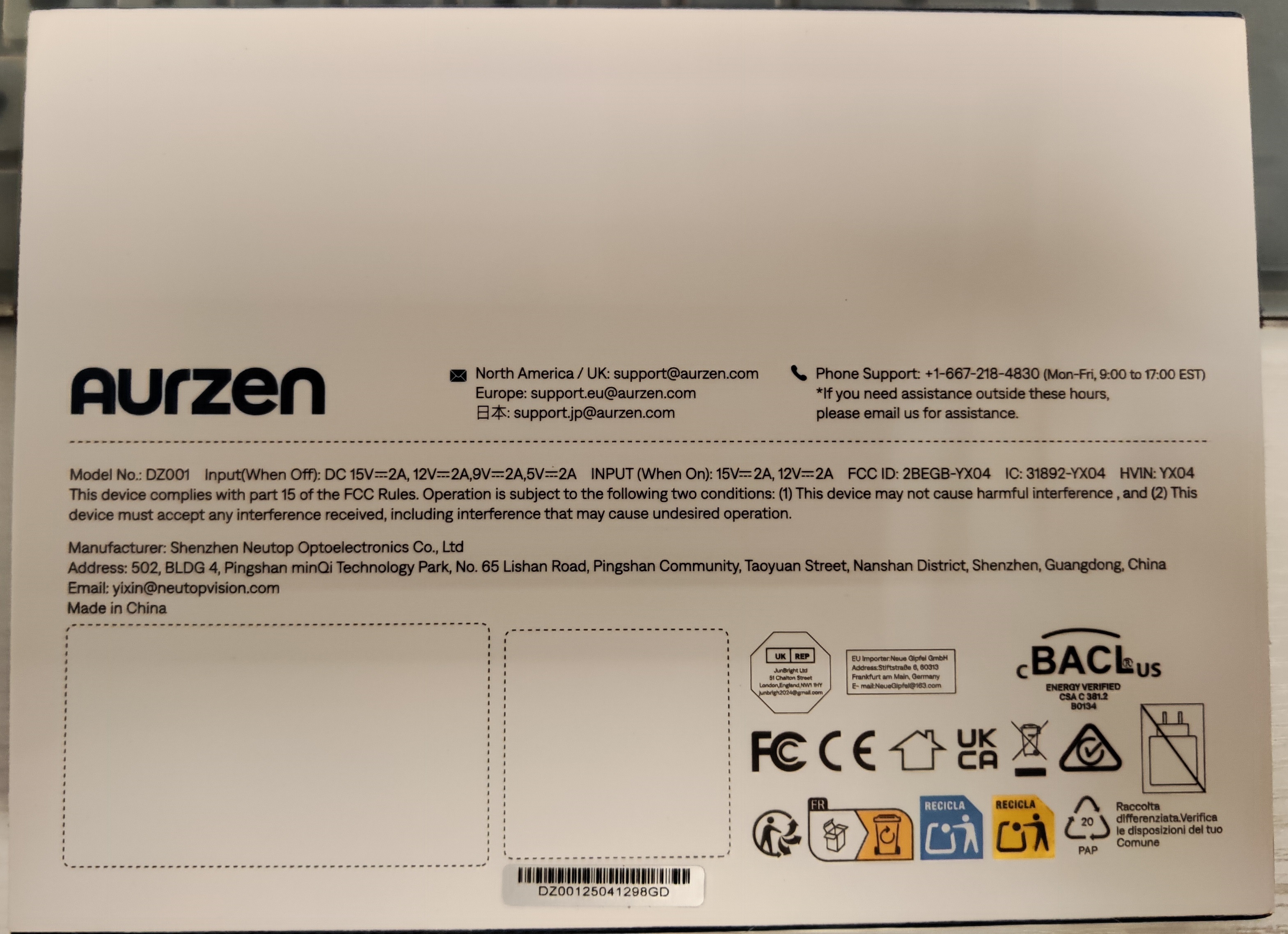 闲置全新全套 Aurzen ZIP Tri-Fold 三折叠便携口袋投影仪 转让
