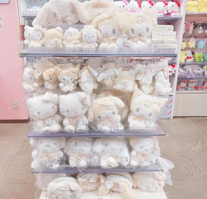 日本三丽鸥正版白金色hello kitty毛绒公仔潮玩偶凯蒂猫冬日限定